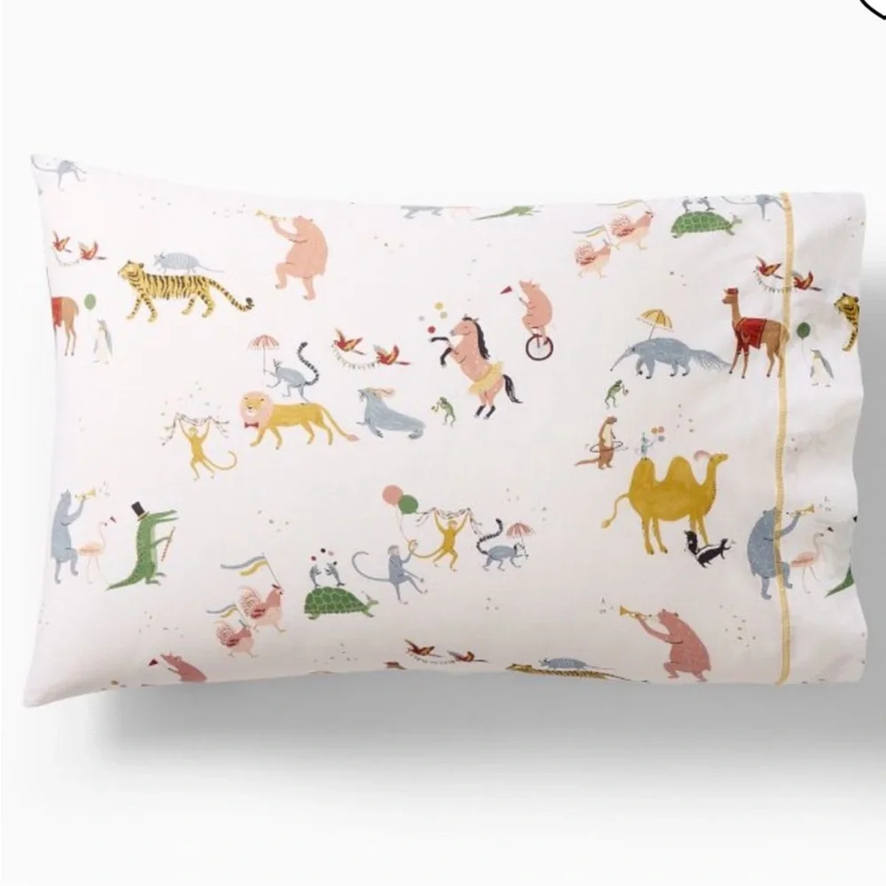 West Elm Kids Animal Party Pillowcase Standard Set